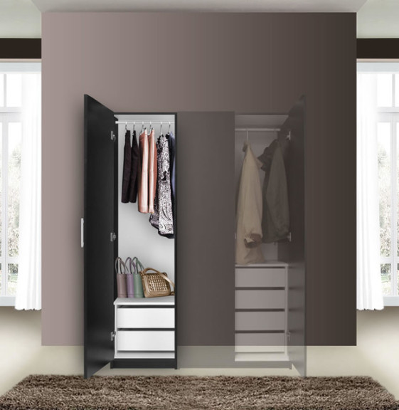 Alta Narrow Wardrobe Closet - Left Door,  Interior Drawers