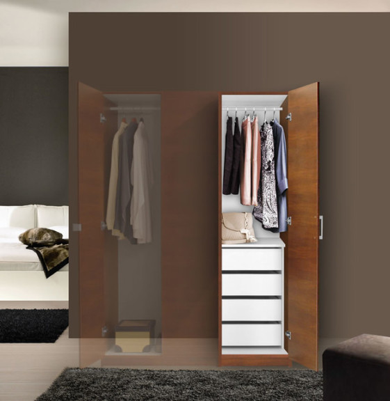 Alta Narrow Wardrobe Closet - Right Opening Door - Contemporary