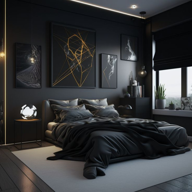 Amazing Black and Gold Bedroom living room décor home decor ideas