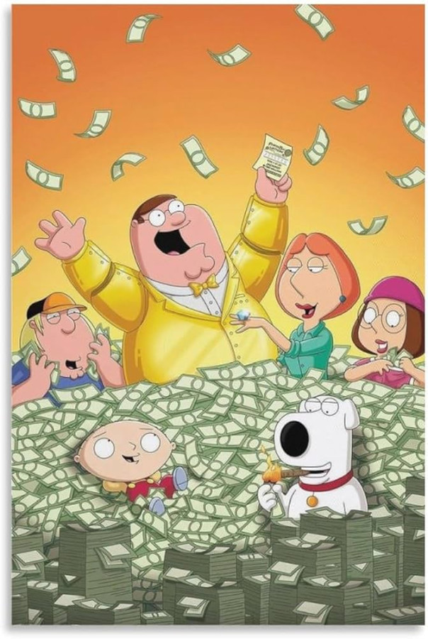 Animation Poster Family Guy Sitcom TV Room Aesthetics Wall Decor Art ()  Canvas Painting Wall Art Poster for Bedroom Living Room Decor