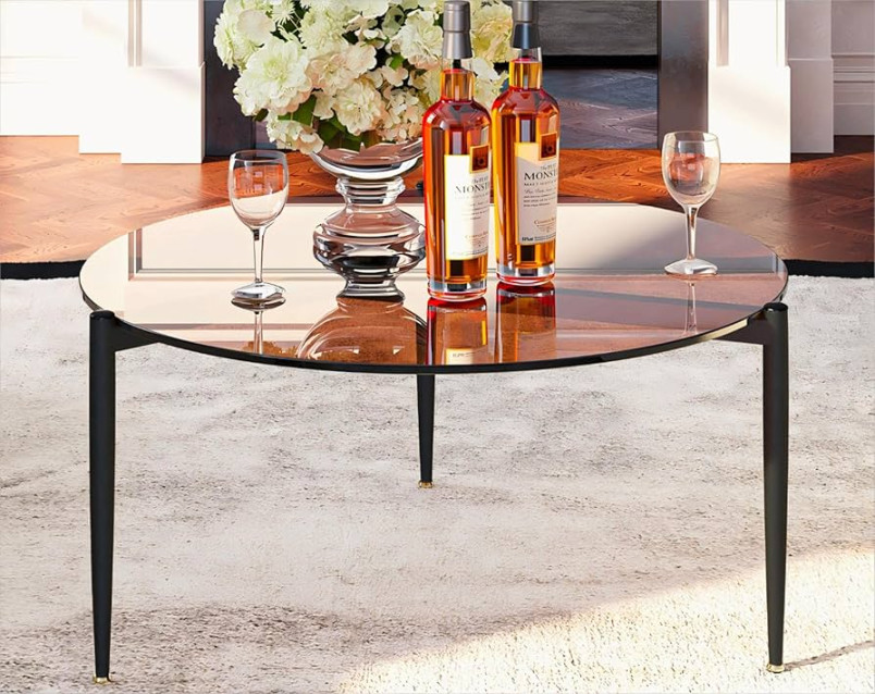 Artloge Round Tempered Glass Table: