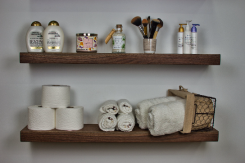 Bathroom Wall Shelf, Bathroom Floating Shelves, Wooden Bathroom