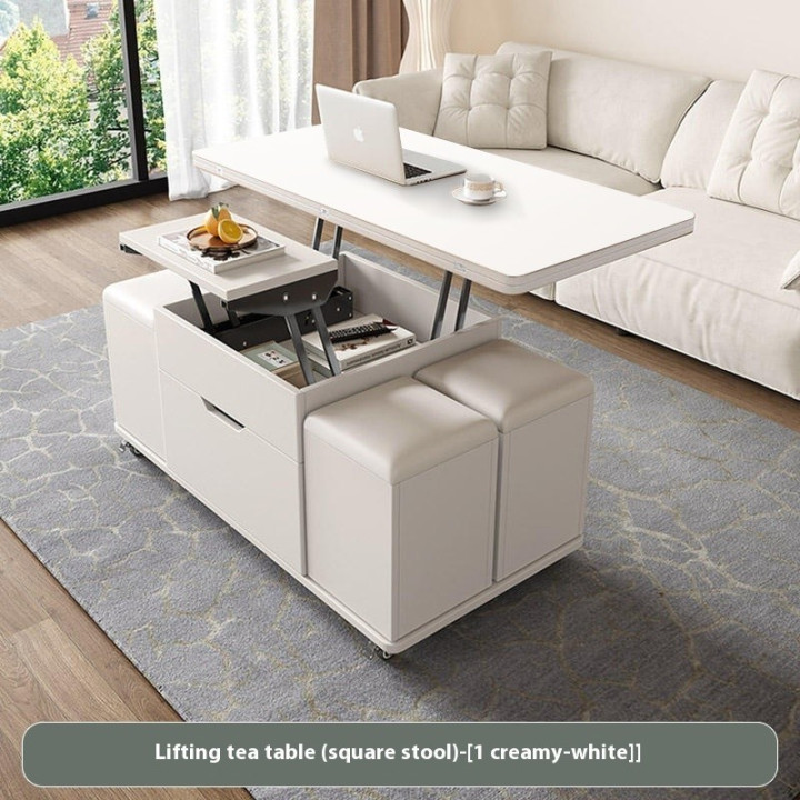 BBH Coffee Tea New Multifunctional Table With Adjustable Height And Dining  Integrated Two In One Folding Small Living Room