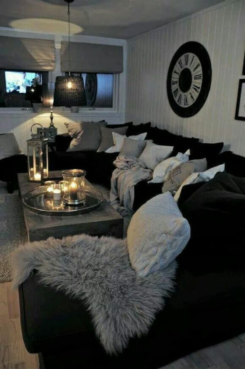 Best Black and silver living room ideas in   apartment