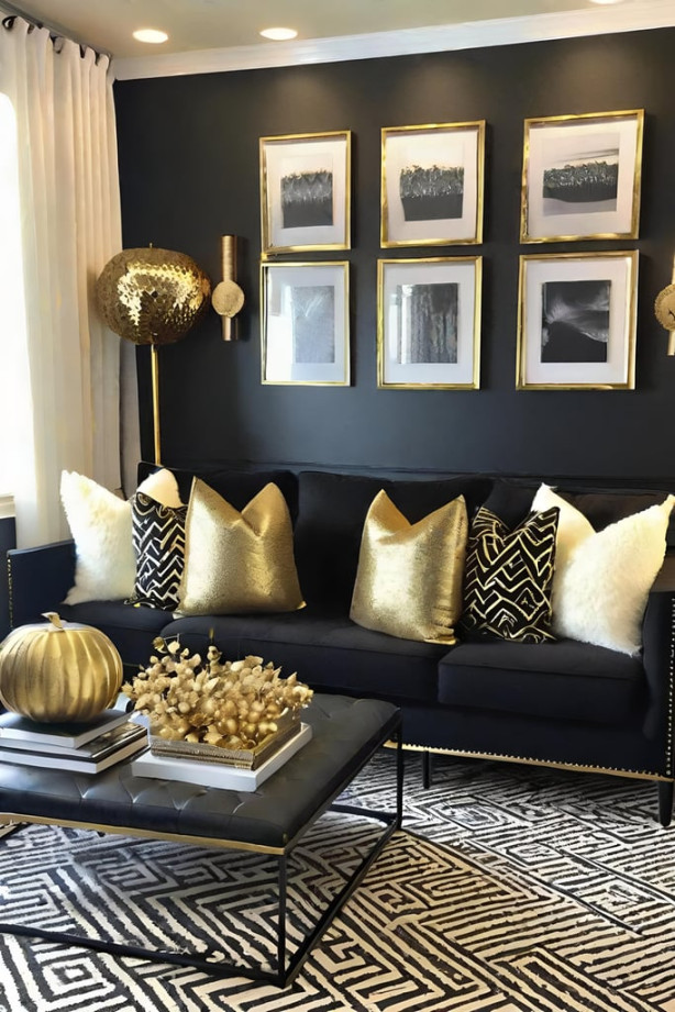 Black and Gold Living Room Ideas for Chic Decor