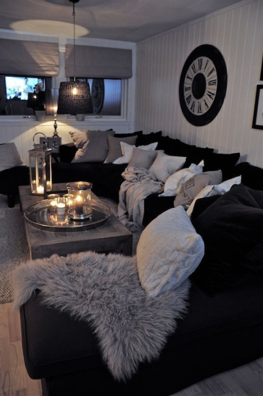 Black And White Living Room Interior Design Ideas