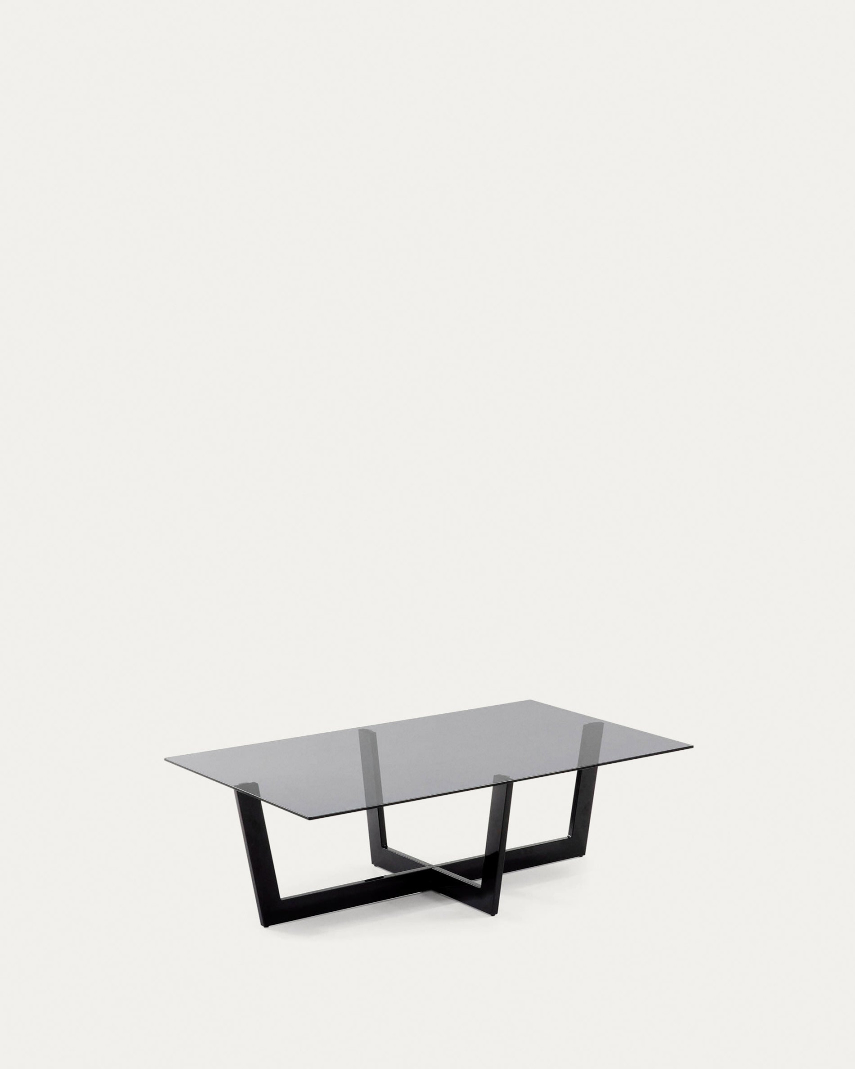 Black glass Plam coffee table  x  cm