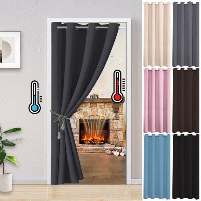 Blackout Door Curtain Thermal Eyelet Ring Top Panel Room Dividers