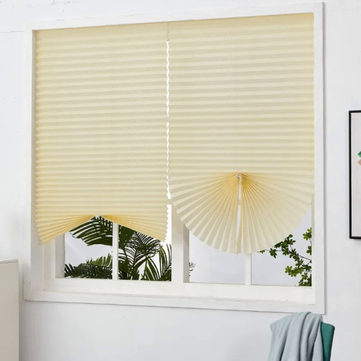 Blind for Window Self Adhesive Pleated Blinds Cordless No Drill Fabric  Blinds Room Darkening Shades Blackout Shades for Bathroom