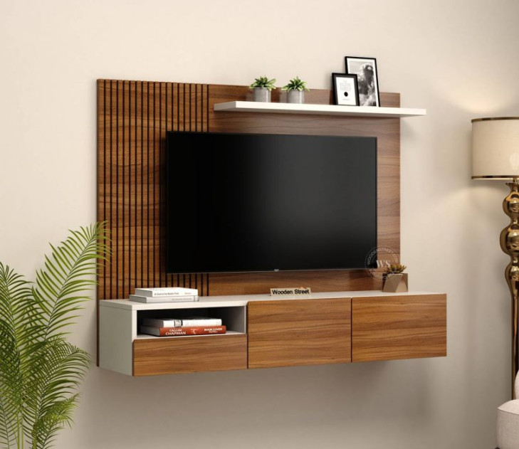 Buy Hailey Engineered Wood Wall-Mounted Tv Unit with Shelf