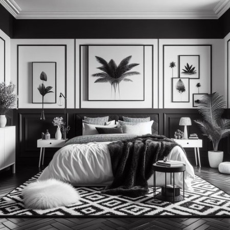 Chic Black and White Bedroom Ideas for Contrast