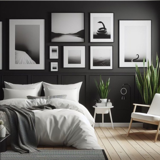 Chic Black and White Bedroom Ideas for Contrast