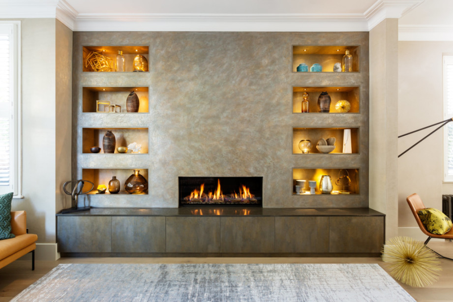 Contemporary Media & Fireplace Walls  HUX London