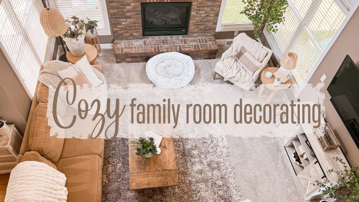 COZY FAMILY ROOM DECORATING IDEAS  BUDGET FAMILY ROOM MAKEOVER  COZY  FAMILY ROOM