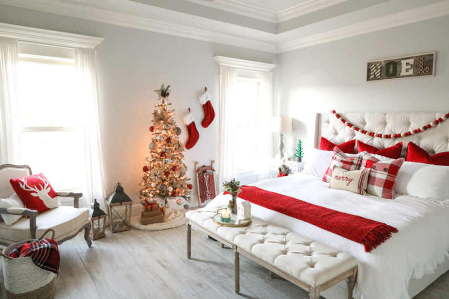 Cozy Master Bedroom Christmas Decor Tour - The Southern Thing