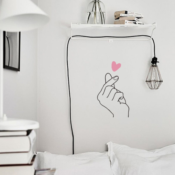 Cute Gesture Love Heart Wall Decor Romantic Bedroom Decoration