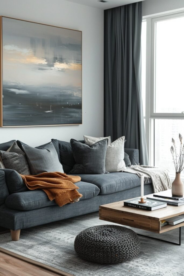 Dark Grey Couch Living Room Ideas For A Timeless Aesthetic