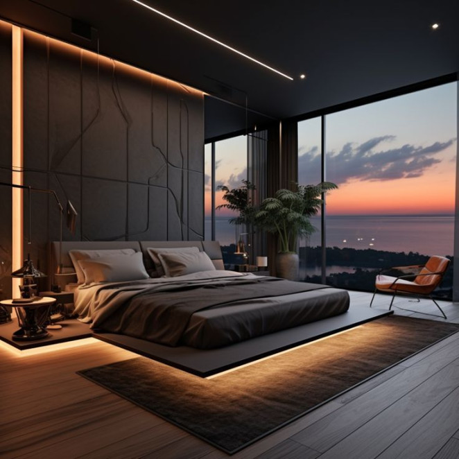 dark modern bedroom