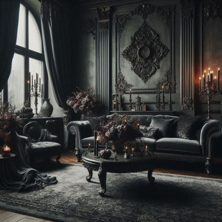 Darkly Elegant Gothic Living Room Ideas