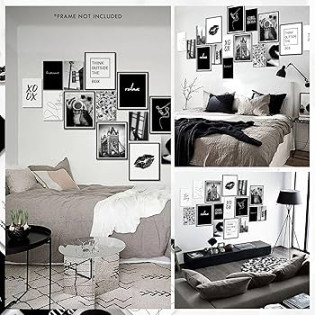 Decor Black and White Posters for Room Aesthetic - Black and White Wall  Decor, Black and White Room Decor for Teen Girls, Boy Play Bunny Art