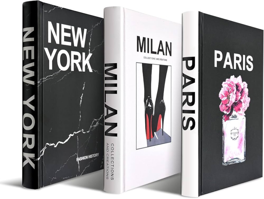 Decorative Books for Home Decor -  Piece Modern Hardcover Decorative Book  Set, Fashion Design Book Stack, Display Books for Coffee Tables and Shelves