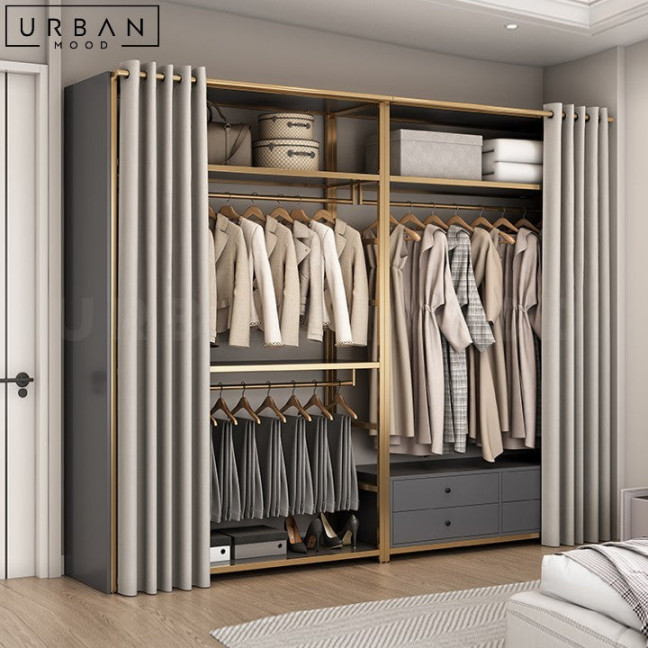 DERDEN Modern Open Concept Wardrobe - Full Hanger L x W x H