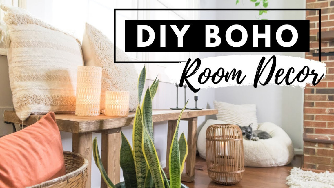 DIY BOHO ROOM DECOR ON A BUDGET  BOHEMIAN LIVING ROOM HOME DECOR