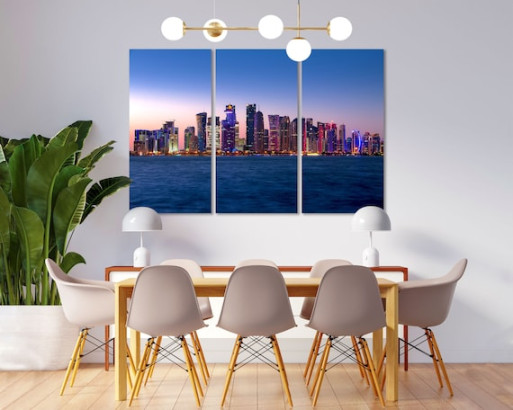 Doha Cityscape for Home Decor, Doha Painting for Wall, Doha Print