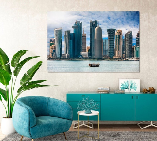 Doha Large Modern Wall Decor Qatar Canvas Home Wall Art Decor Doha