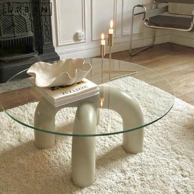 DORO Modern Round Glass Coffee Table - D x H