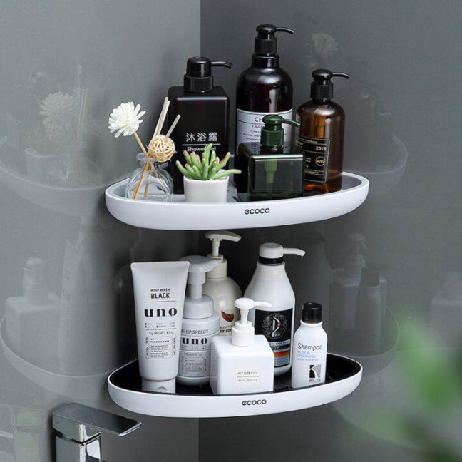 ECOCO Bathroom Shelf Corner Bathroom Organizer Shelf Shampoo Cosmetic  Storage Rack Wall Mounted Kitchen Household Items Bathroom Accessories   Lazada Singapore