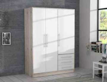 Essen White and Sonoma Oak Effect  Door  Drawer Wardrobe