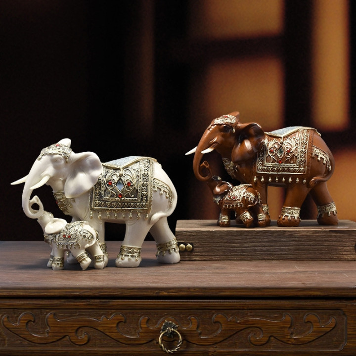 European Elephant Resin Crafts Ornaments Creative Home Decorations Office  Living Room Elephant Statues Decor Aesthetic Center Table Decorations