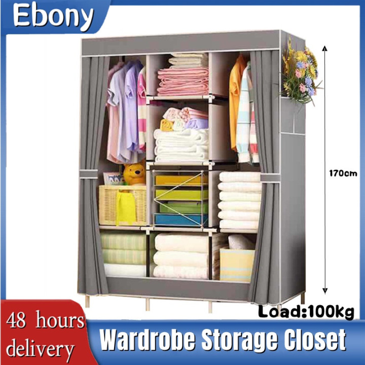 Fabric Wardrobe Closet Cloth Cabinet Collection Multi-functional Dormitory  Simple For Hanging Adult Clothes Rack