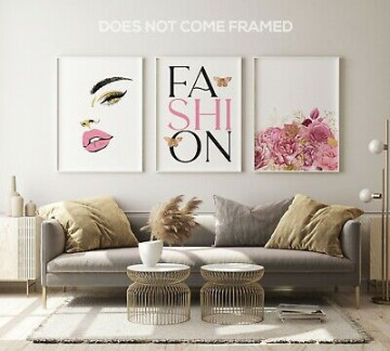 Fashion Modern Chic Poster Prints, Set of , Minimalist Home Wall