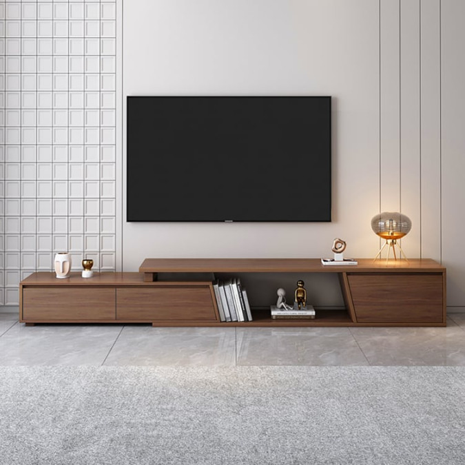 Fero minimalistic TV lowboard, extendable from  mm to  mm