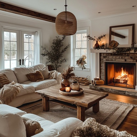 Free Cozy Fireplace Room Image  Download at StockCake