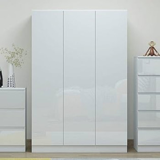 FWStyle Modern Bedroom  Door High White Gloss Wardrobe