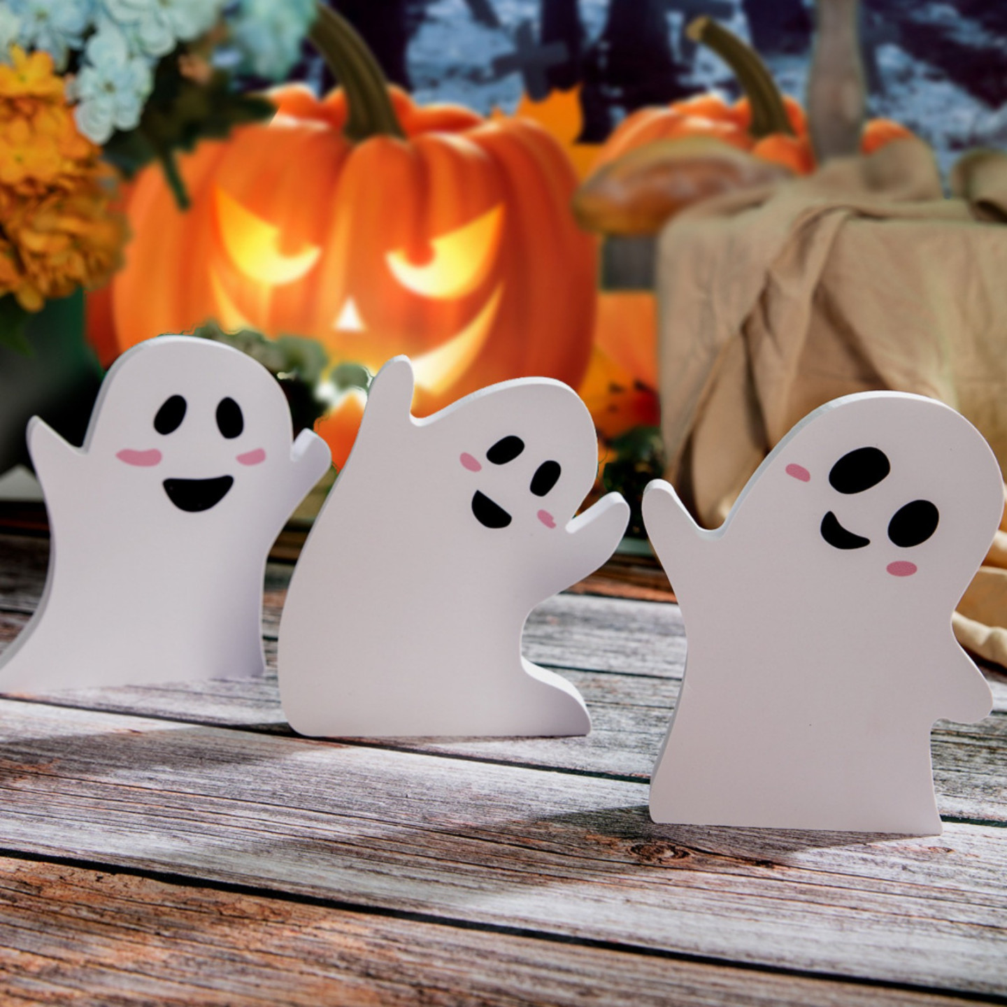 Ghosts Small Scary Ghost Ornaments Halloween Ghost Decorations Statue  Farmhouse Tiered Tray Decor Spooky Home Decorations Coffee Table  Centerpieces