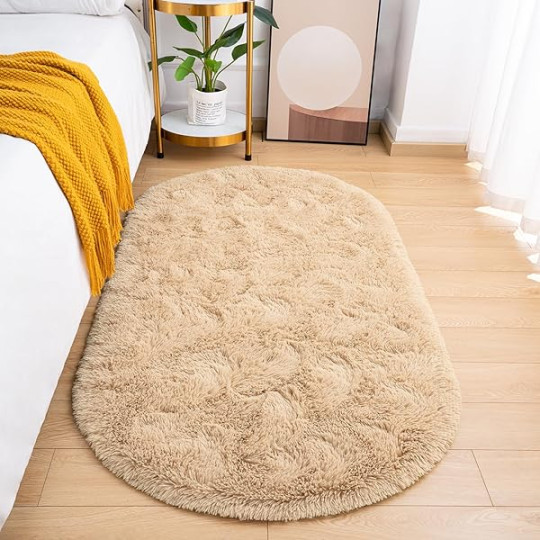 Goideal Fluffy Bedroom Rug, Oval Area Rug Shaggy Carpet . x