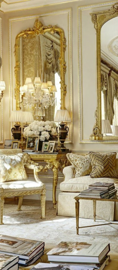 Gold, Coral & Cream Living Room Home Decor Ideas -