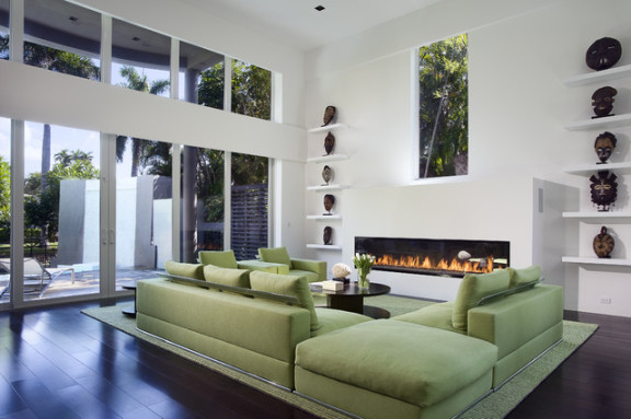 Green Sofa - Contemporary - Living Room - Miami - by Toby Zack