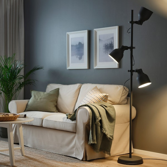 HEKTAR floor lamp with -spot, dark grey - IKEA