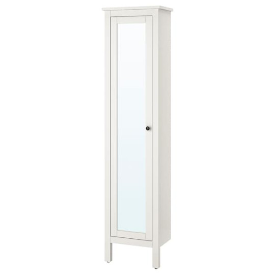 HEMNES high cabinet with mirror door, white, xx cm - IKEA