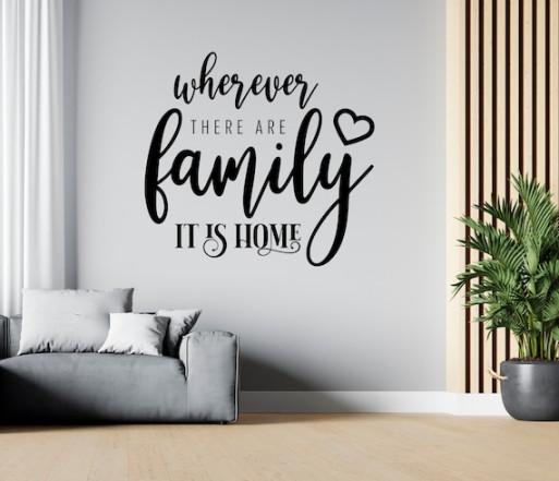 Home and Family Quote Family Wall Decor Saying About Home Wall