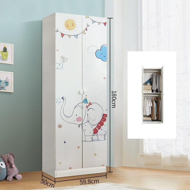 Home Bedroom Storage Wardrobe Kids Cupboard Baby Wardrobe  Door Wardrobe  Simple Assembly