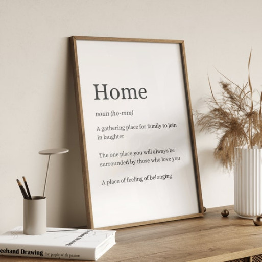 Home Dictionary Meaning Quote Poster Print Gift Home Decor Home