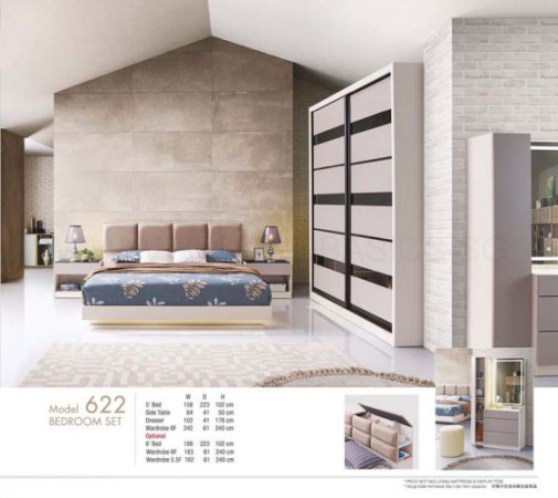 Iris Bedroom Set with Soft Closing Modular Wardrobe