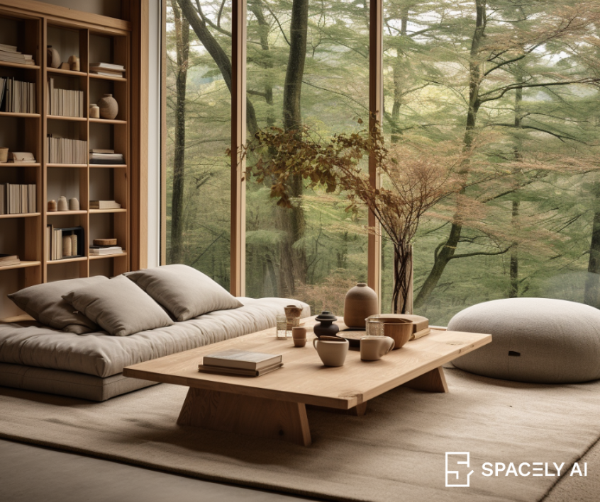 Japandi interior design  Spacely AI