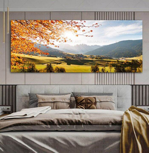 Landscape Mountain Lake Canvas Painting Nature Posters and Prints Wall Art  Pictures Bedroom Living Room Home Decor No Frame